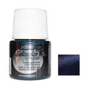 Pintura Setacolor Opaco 45 ml Negro Azabache Tornasolado Marca Pebeo Imagen principal del producto