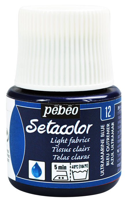 PINTURA SETACOLOR TEJIDOS CLAROS 45 ML AZUL ULTRAMAR | PEBEO | ENVASE 5 UDS. UNIDAD | 33167863290127