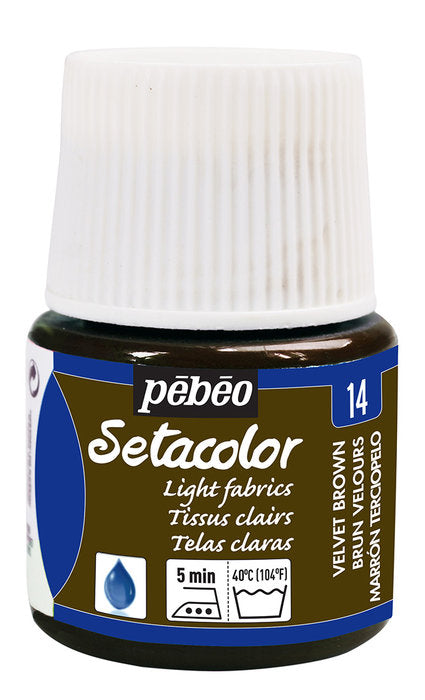 PINTURA SETACOLOR TRANSPARENT 45 ML 14 MARRON TERCIOPELO | PEBEO | ENVASE 5 UDS. UNIDAD | 33167863290141