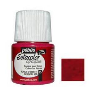 Pintura Setacolor Tejidos Claros Rojo Oriente PEBEO 45 ml