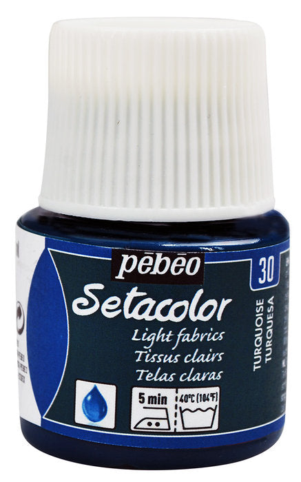 PINTURA SETACOLOR TRANSPARENT 45ML 30 TURQUESA | PEBEO | ENVASE 5 UDS. UNIDAD | 33167863290301