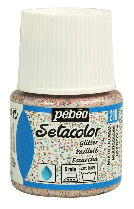 PINTURA SETACOLOR TEJIDOS CLAROS 45ML GLITTER MULTICOLOR | PEBEO | 1 UNIDAD | 3167863292106