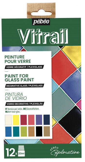 PINTURA VITRAIL 20 ML 12 COLORES SURTIDOS | PEBEO | 1 UNIDAD | 3167867574215