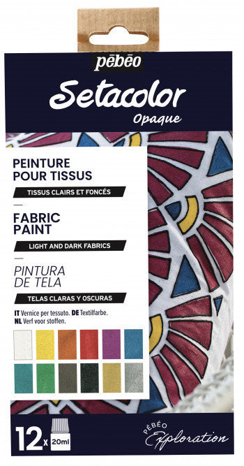 Pintura Setacolor Moire 20 ml 12 Colores Surtidos PEBEO Imagen principal del producto