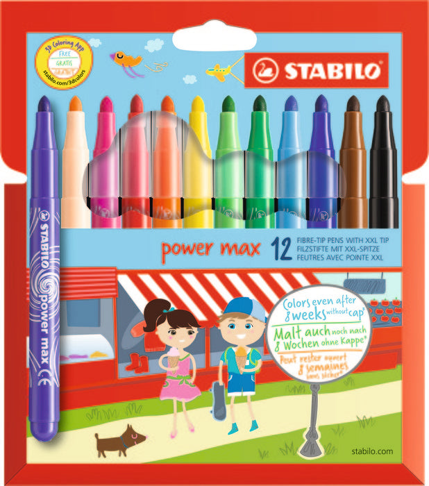 Estuche 12 Rotuladores Stabilo Power Max Punta 3MM