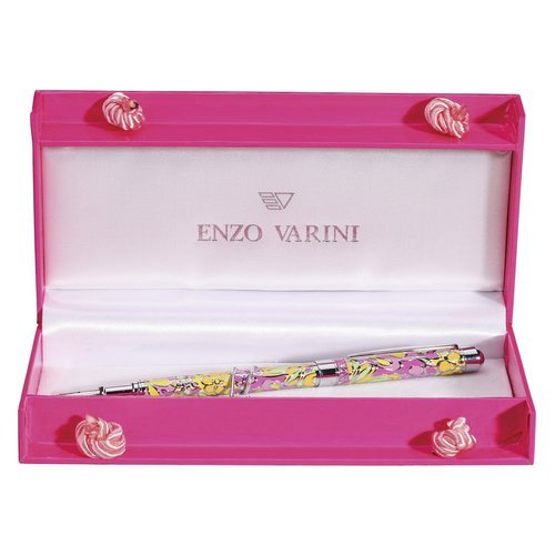 Pluma Enzo Varini Palazzo Cloisi Motivo Floral Rosa