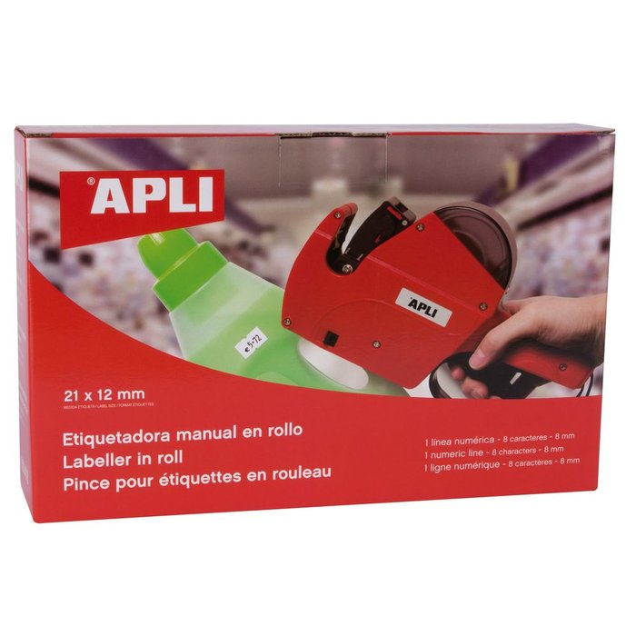 Etiquetadora Apli 1 Línea 8 Caracteres Rojo Marca Apli Imagen principal del producto
