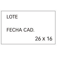 ETIQUETAS 26X16MM BLANCO ADHESIVO REMOVIBLE LOTE+CADUCIDAD | 1 UNIDADES | (APLI)