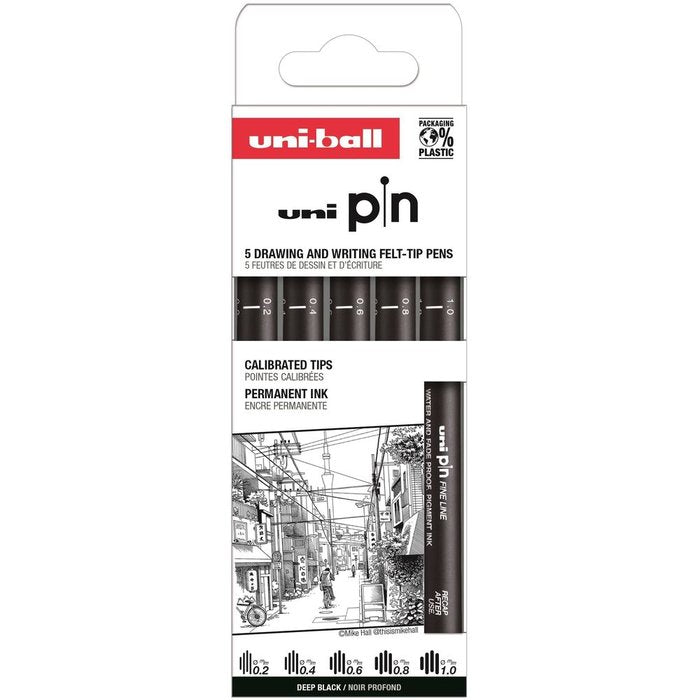 Set Rotulador Calibrado Uniball Pin 5 Graduaciones Clasico | Uni-Ball | Pack 1 Unidades Imagen principal del producto