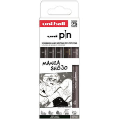 Set Rotulador Calibrado Uniball Pin 5 Uds Manga Shojo | Uni-Ball | Pack 1 Unidades