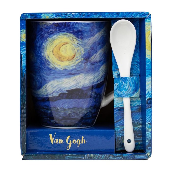 TAZA CON CUCHARA EN INDIVIDUAL VAN GOGH NOCHE ESTRELLADA | ENESCO | 1 UNIDAD | 3453131145176 Imagen principal del producto