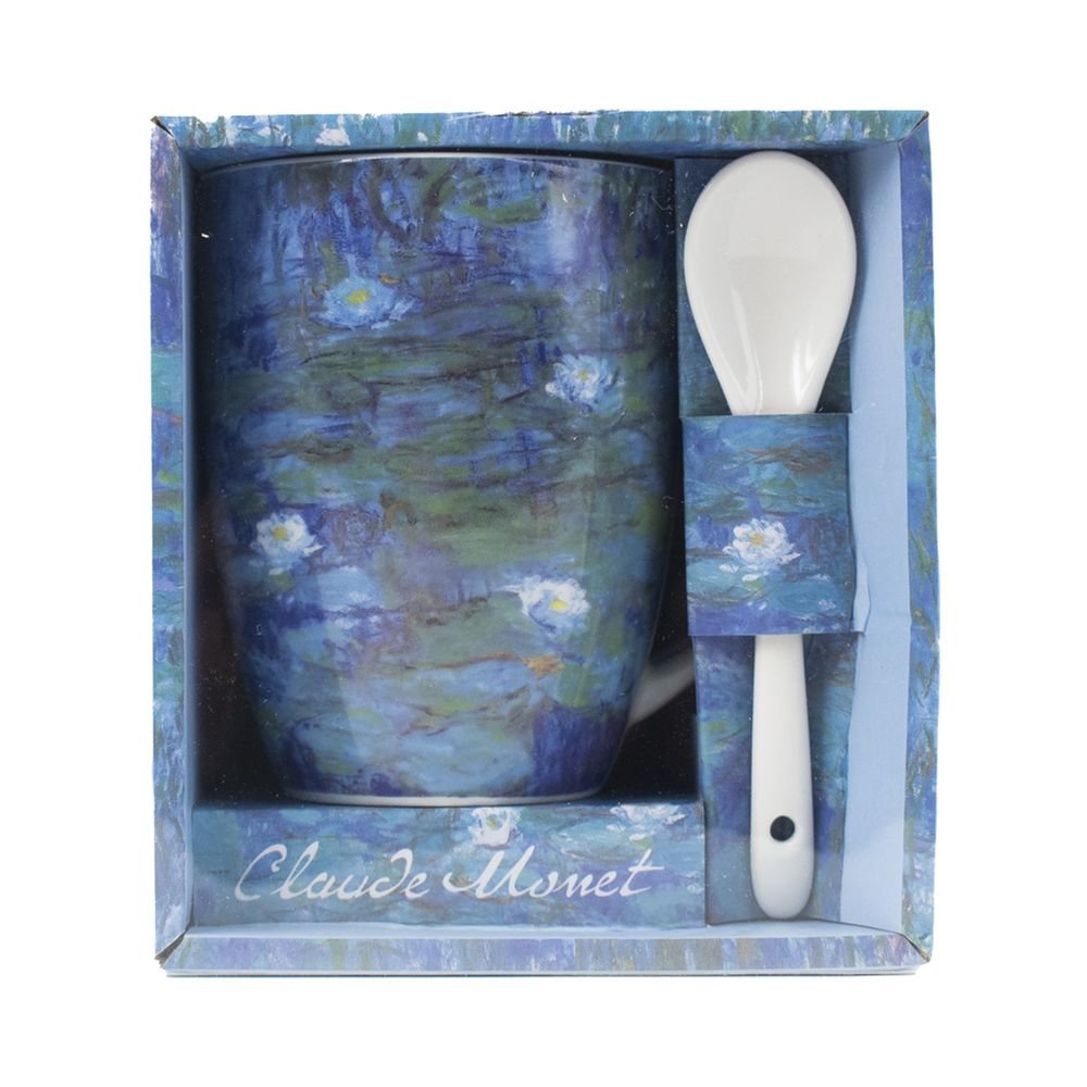 TAZA CON CUCHARA EN CAJA REGALO ABIERTA LAS NINFAS MONET | ENESCO | 1 UNIDAD | 3453131157933