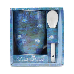 TAZA CON CUCHARA EN CAJA REGALO ABIERTA LAS NINFAS MONET | ENESCO | 1 UNIDAD | 3453131157933