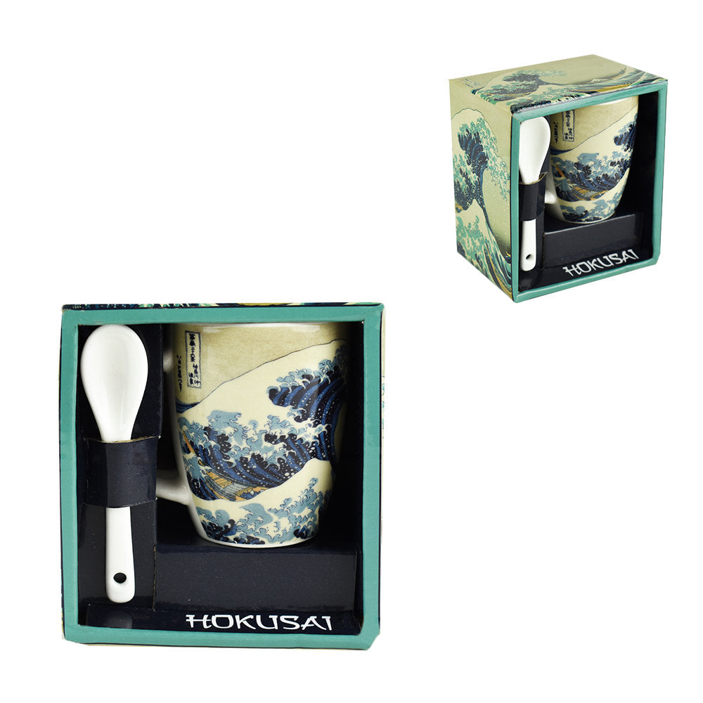 Taza con Cuchara la Ola Caja Regalo Abierta ENESCO