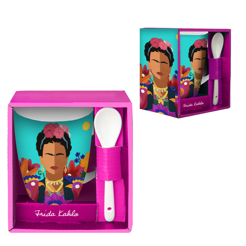 Taza con Cuchara Frida en Caja Regalo Abierta ENESCO Imagen principal del producto