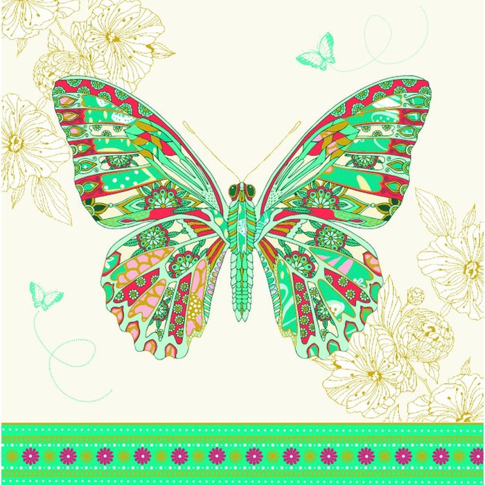 TARJETA FELICITACION GREETING CARD ARABESQUE MARIPOSA | PICTURA | ENVASE 6 UDS. UNIDAD | 3494150117768 Imagen principal del producto
