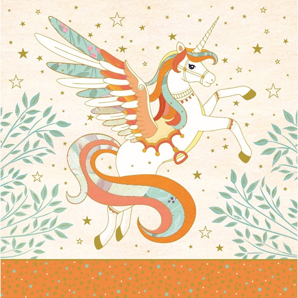 Tarjeta Felicitacion Arabesco Unicornio Pictura 16x16 cm
