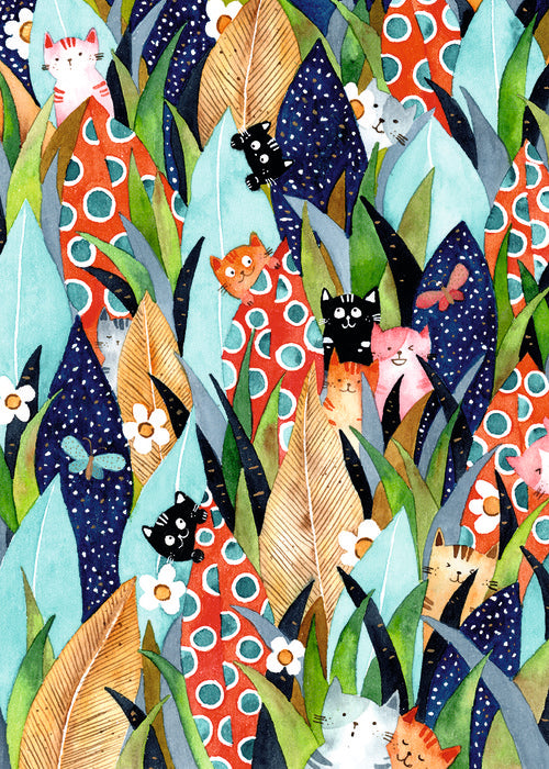 Cuaderno Grapado 15x21cm Gatos A5 48H Rayadas Pictura
