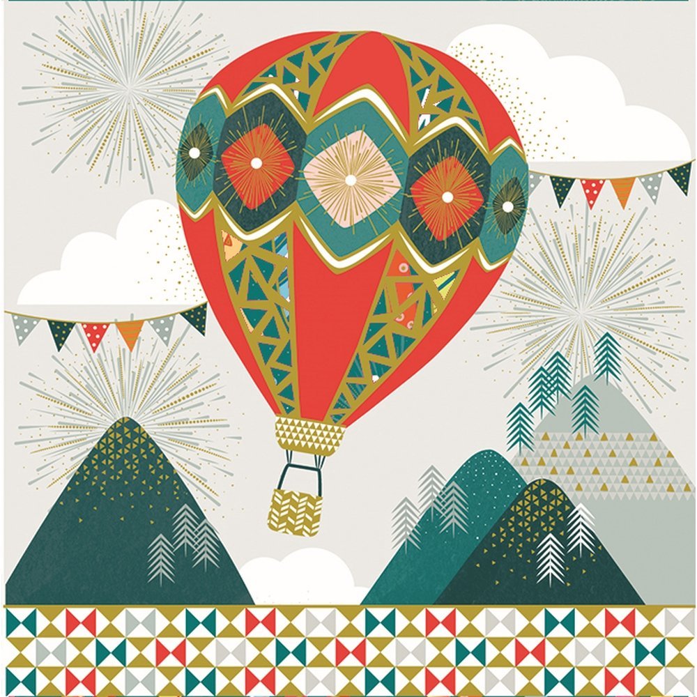 Tarjeta Felicitación Arabesco Globo Aerostático 16x16 cm PICTURA