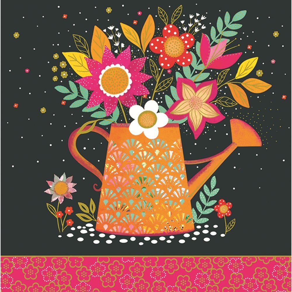 Tarjeta Felicitaicon Arabesco Regadera Flores 16x16 cm Pictura