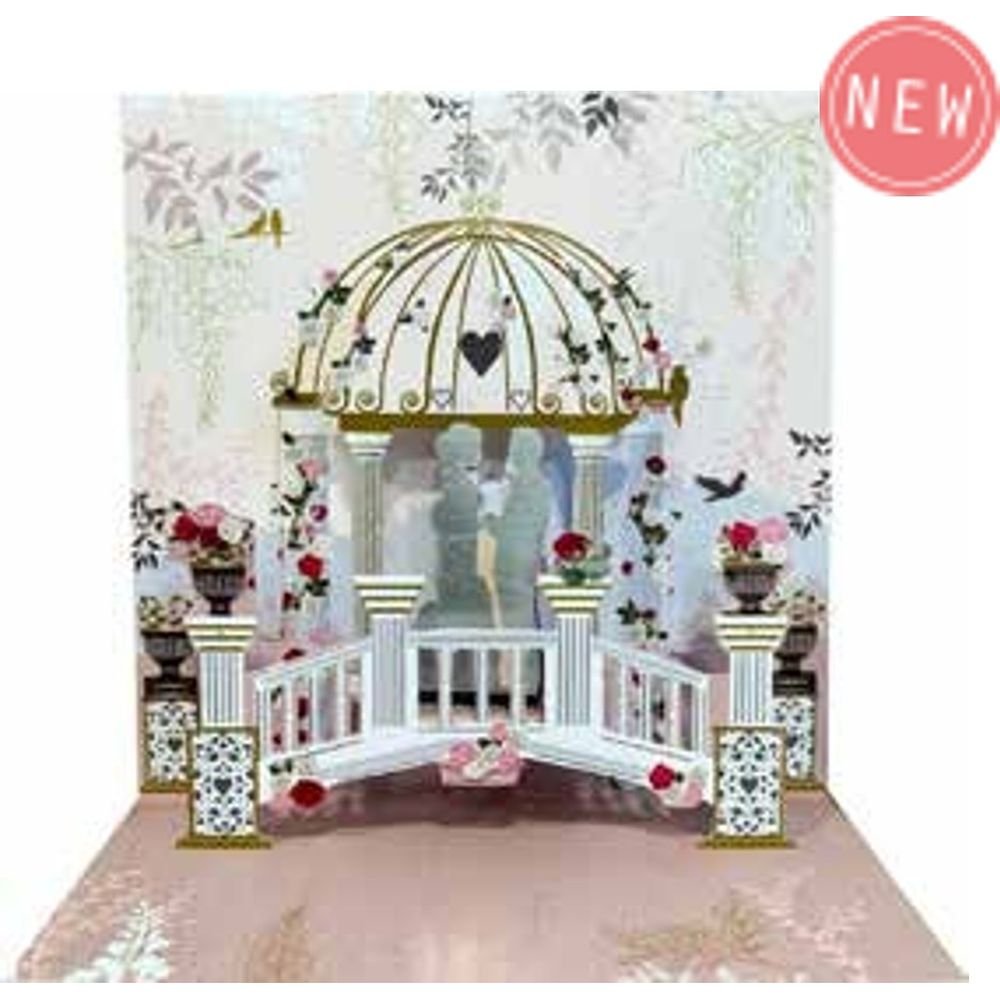 Tarjeta 3D Boda Pareja en el Puente Pictura 16x16 cm Imagen principal del producto