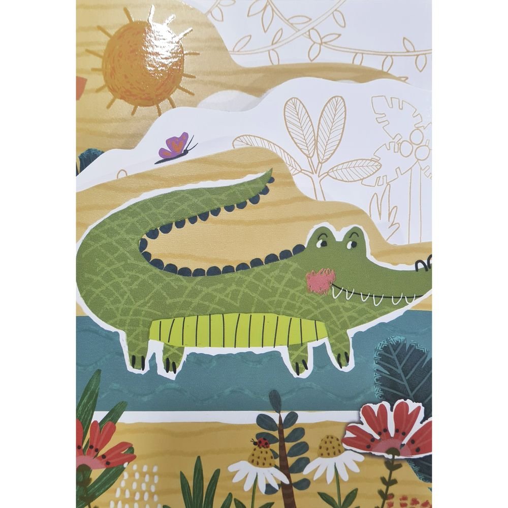 Tarjeta Felicitacion para Colorear Cocodrilo PICTURA 11.7 x 16.7 cm Imagen principal del producto