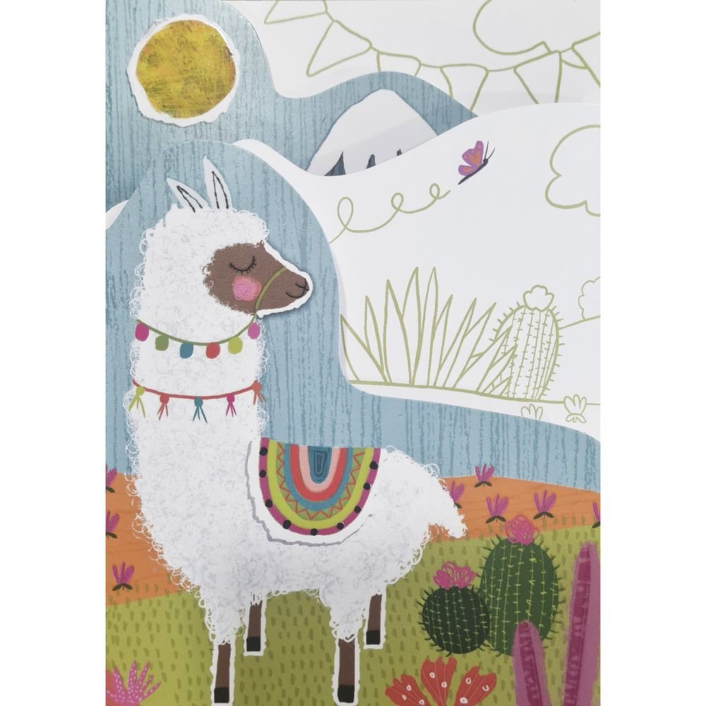 Tarjeta Felicitacion para Colorear Alpaca PICTURA Imagen principal del producto