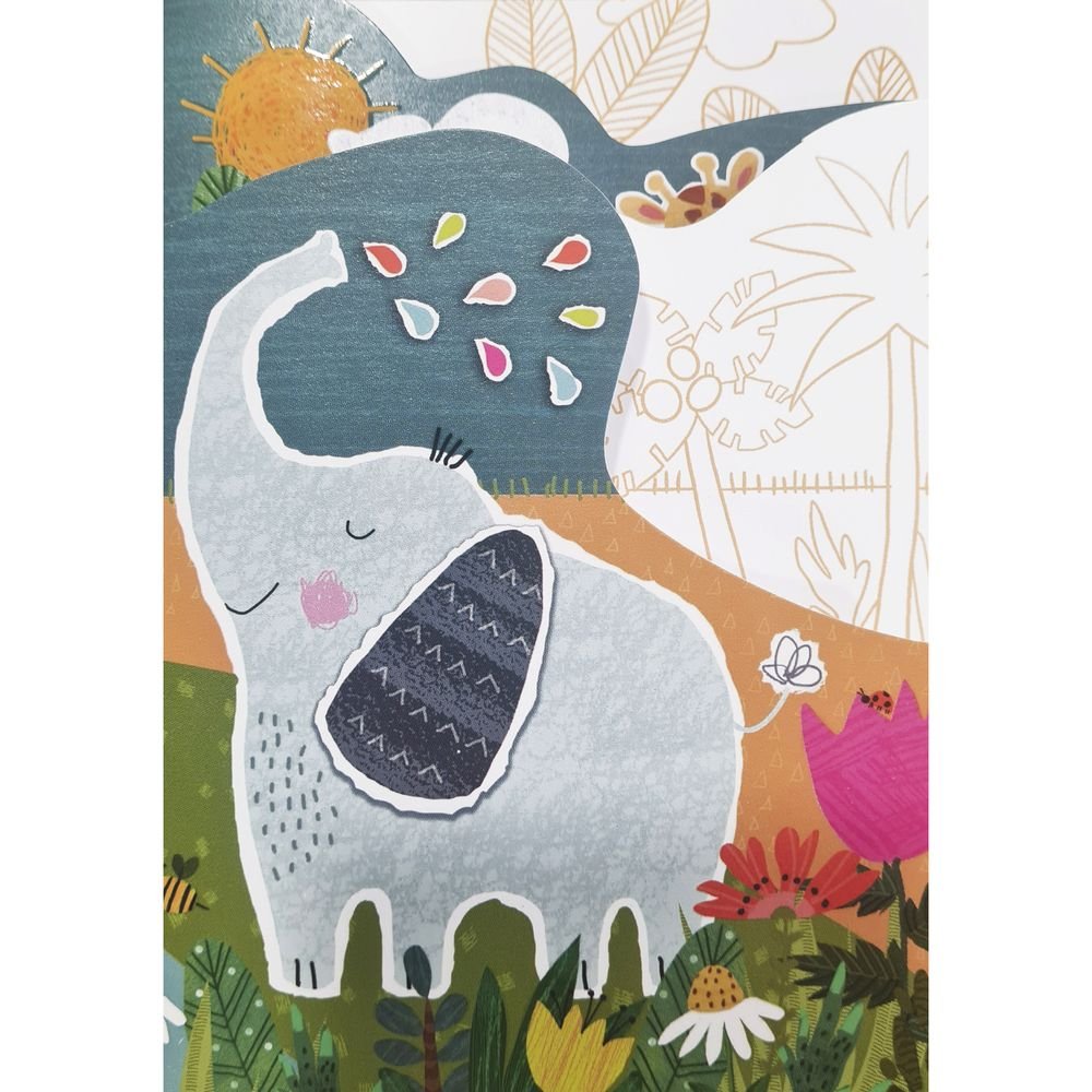 Tarjeta Felicitacion para Colorear Elefante Pictura 11.7 x 16.7 cm Imagen principal del producto