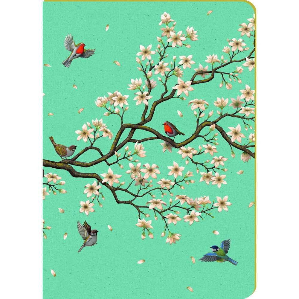 Cuaderno A5 Texturas Pájaros Rama Cerezo PICTURA