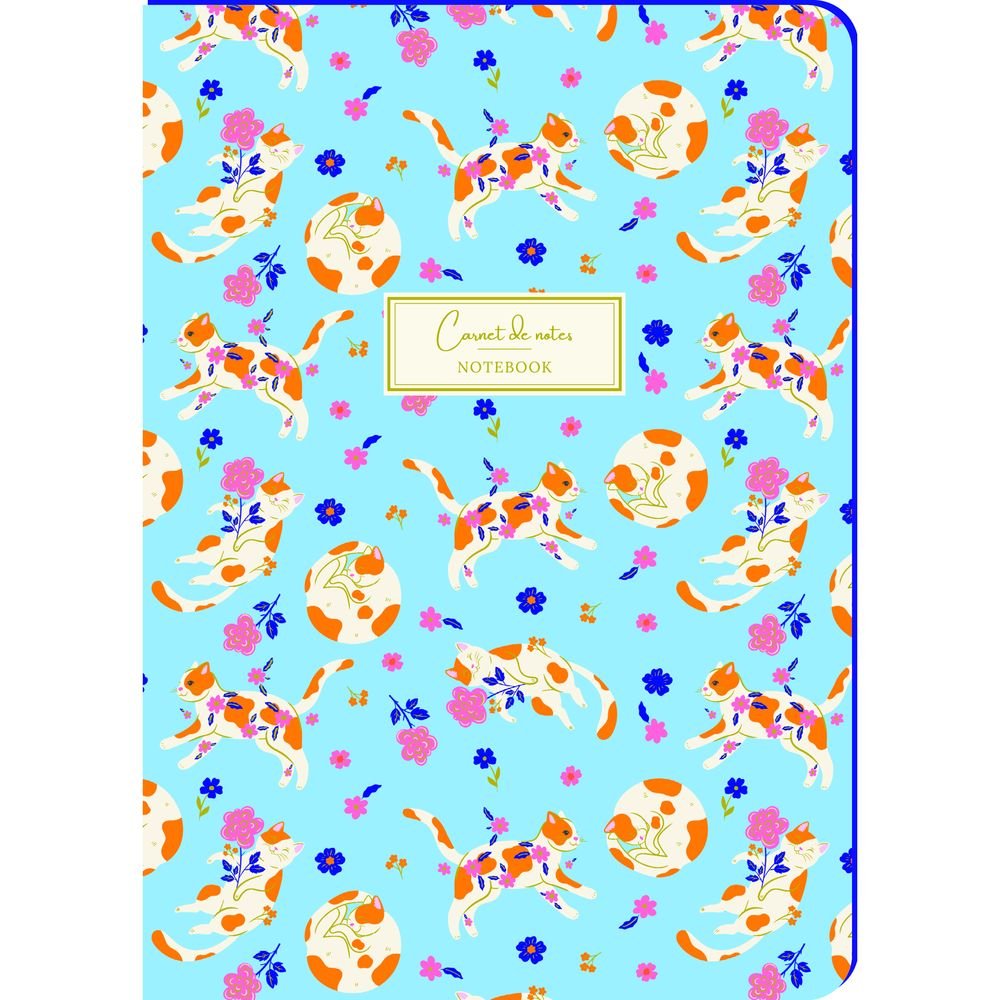 Cuaderno A5 Soft Touch Flores y Gatos Pictura
