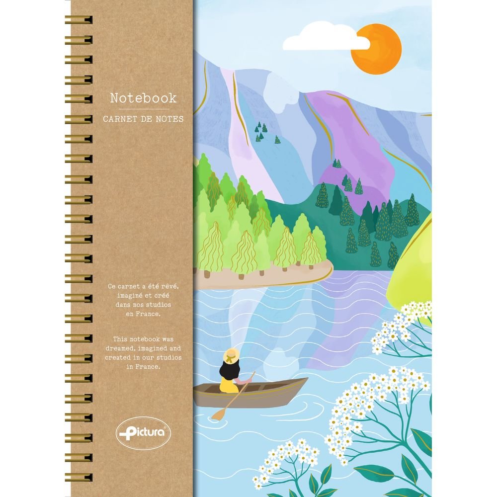 Cuaderno A5 Espiral Naturelles Barco Paisaje Montañoso PICTURA Imagen principal del producto