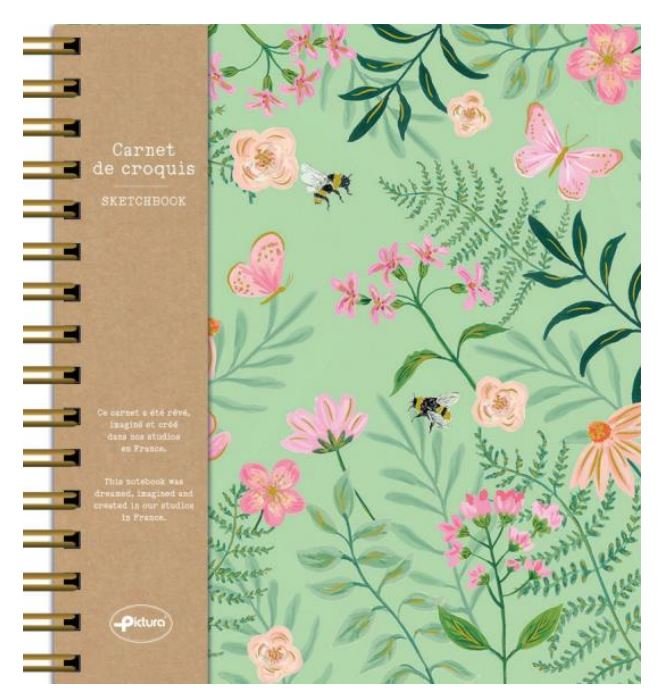 Cuaderno Espiral Naturelles Flores Mariposas 160H 19x21,5 cm Pictura