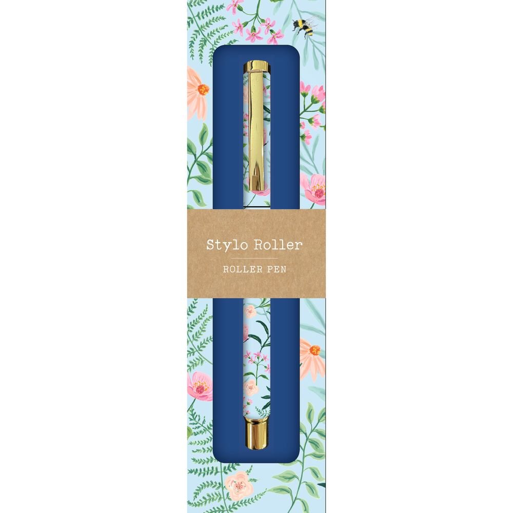 Boligrafo Roller Metal Naturelles Flores Mariposas T. Azul PICTURA