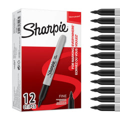 Rotulador Sharpie Permanente Punta Fina Negro | Sharpie | Pack 12 Unidades