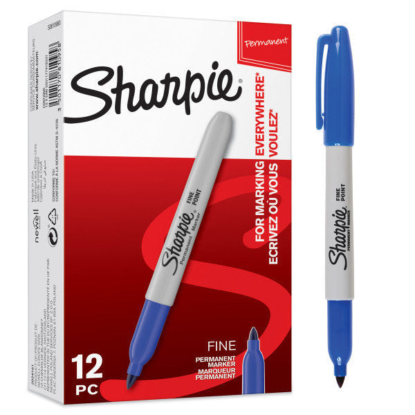 Rotulador Sharpie Permanente Punta Fina Azul Imagen principal del producto