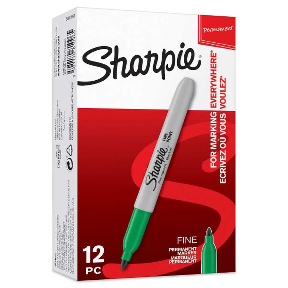 Rotulador Sharpie Permanente Punta Fina Verde Marca Sharpie