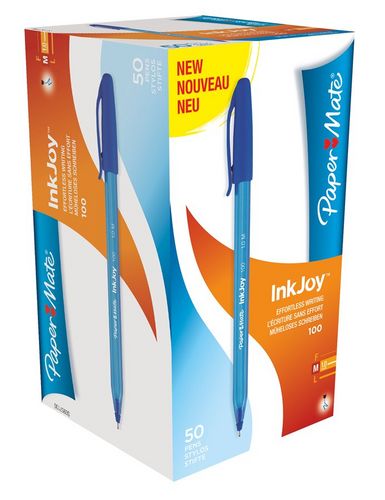 BOLIGRAFO PAPER MATE INKJOY 100 AZUL | 50 UNIDADES | (PAPERMATE) Imagen principal del producto