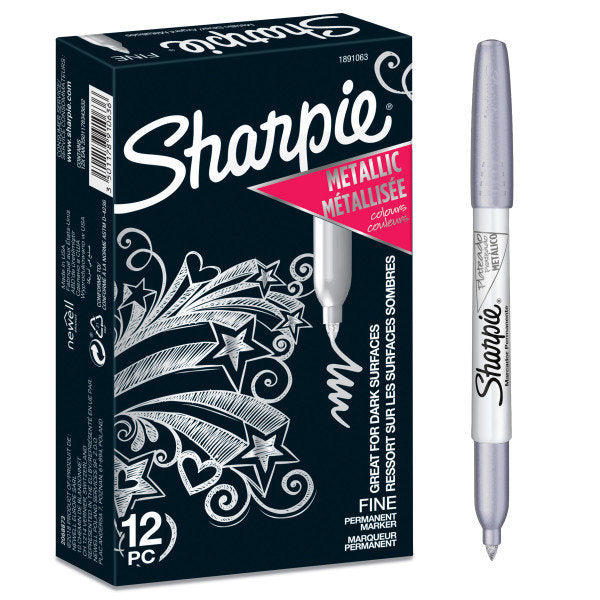 Rotulador Sharpie Permanente Metallic Plata | Sharpie | Pack 12 Unidades