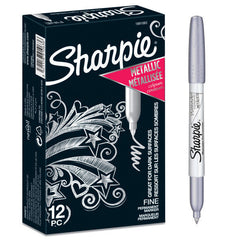 Rotulador Sharpie Permanente Metallic Plata | Sharpie | Pack 12 Unidades