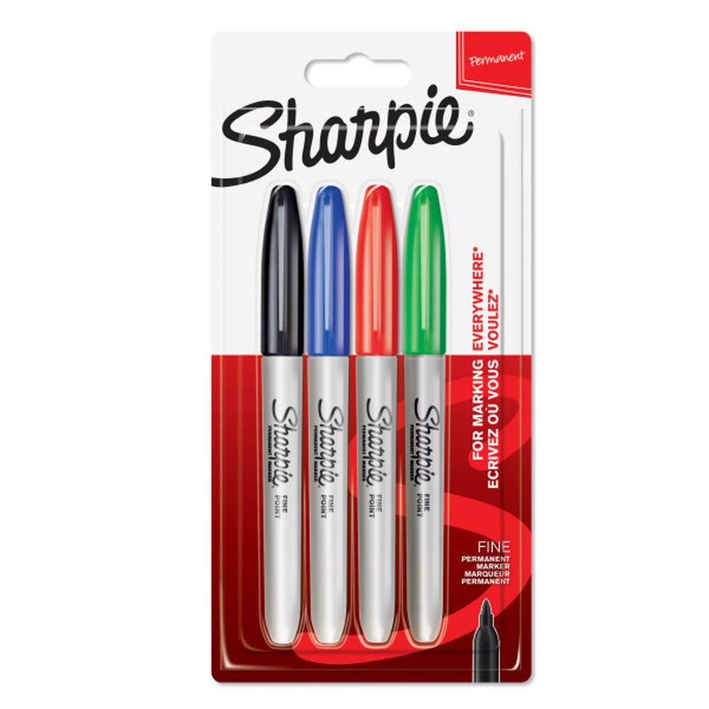 Blister 4 rotuladores Sharpie Permanente Punta Fina Color Básico Imagen principal del producto