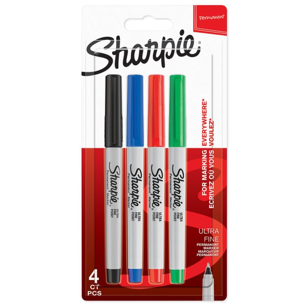 Blister 4 Rotuladores Sharpie Permanente Punta Ultrafina Basic Marca Sharpie Imagen principal del producto