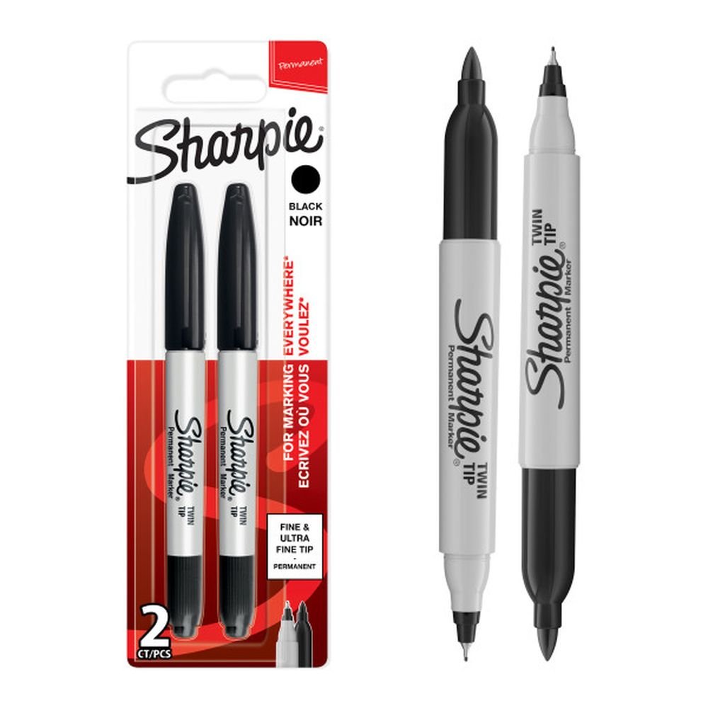 Rotulador Sharpie Permanente de Doble Punta Negro Marca Sharpie