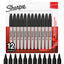 Rotulador Sharpie Permanente Punta Fina Negro Pack 12