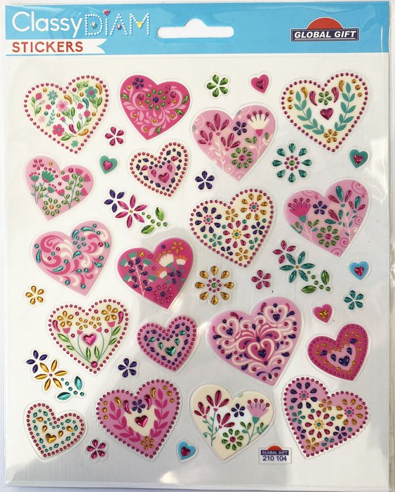 PEGATINAS CLASSY DIAM CORAZONES STRASS | GRUPO ERIK EDITORES STICKERS | ENVASE 10 UDS. UNIDAD | 3510052101046 Imagen principal del producto
