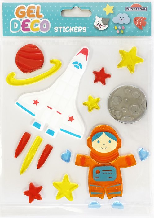 PEGATINAS GEL DECO ASTRONAUTA 2 | GRUPO ERIK EDITORES STICKERS | ENVASE 10 UDS. UNIDAD | 3510053205200 Imagen principal del producto