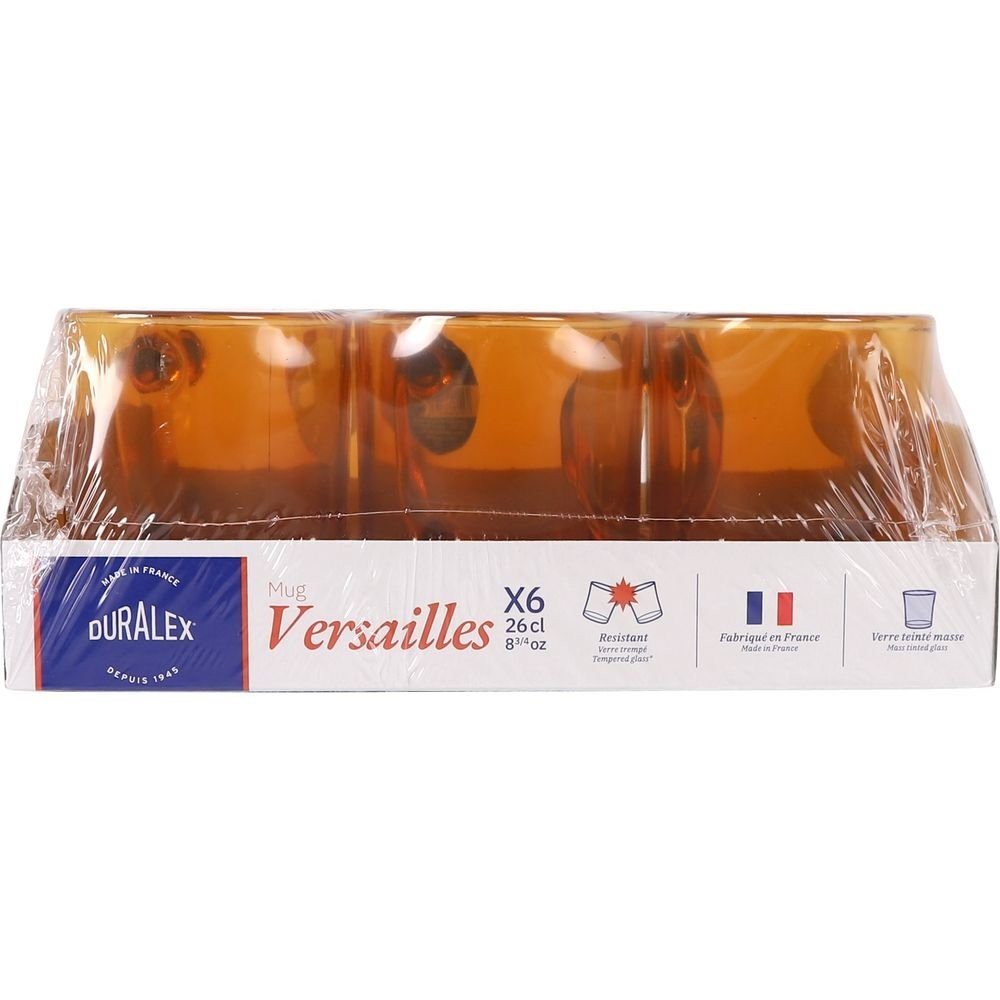 Taza apilable 26cl ámbar Versailles Duralex, pack 6 unidades