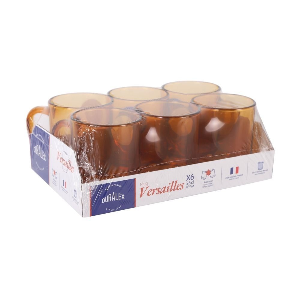Taza apilable 26cl ámbar Versailles Duralex, pack 6 unidades