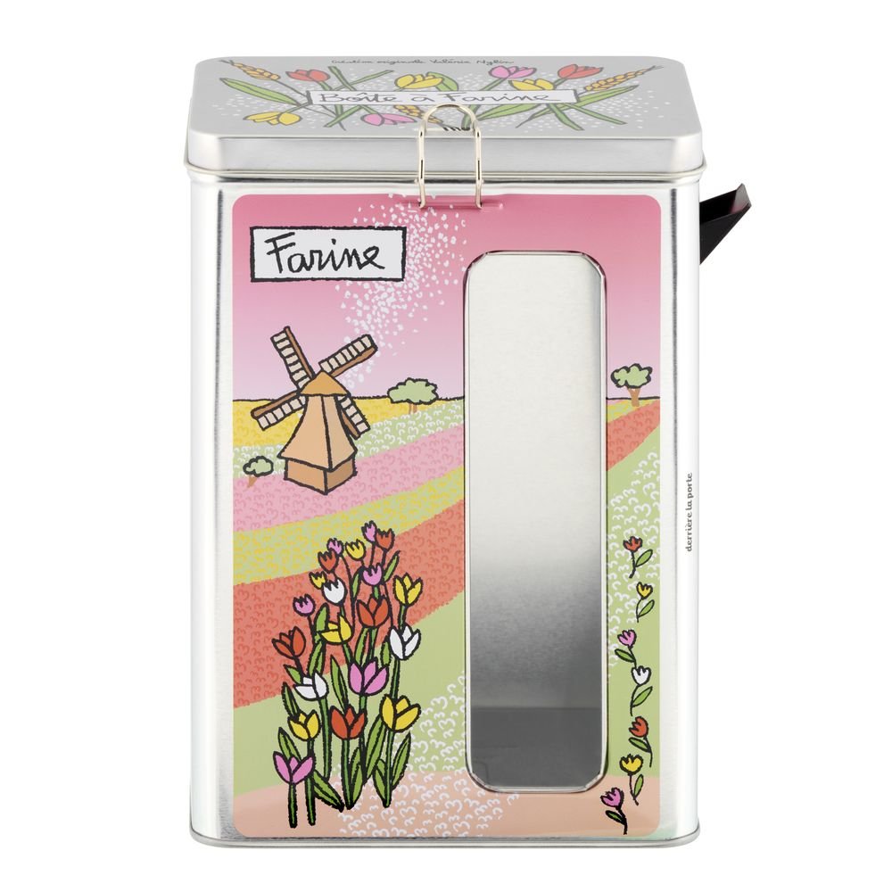 Caja metálica con ventana harina tulipanes DERRIERE LA PORTE Imagen principal del producto