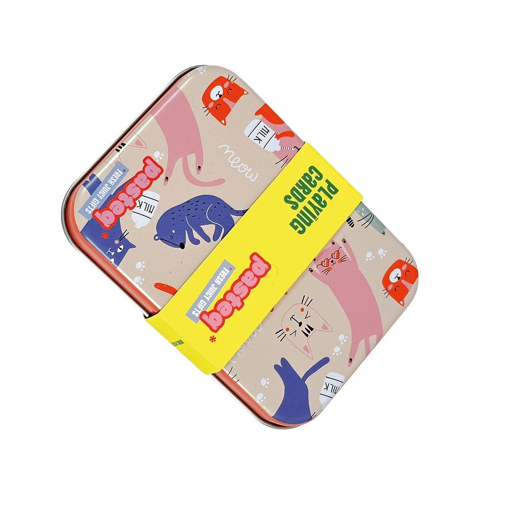 Juego cartas en caja metálica gatos PASTEQ Imagen principal del producto