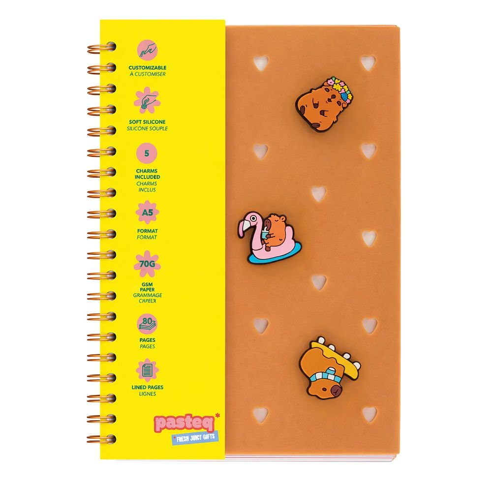 Cuaderno Tapa Silicona Capibara con Charms Imagen principal del producto